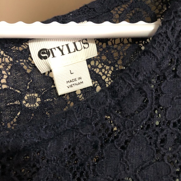 Navy embroidered blouse! - Picture 2 of 3